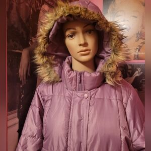 TOTES PURPLE PUFFER COAT